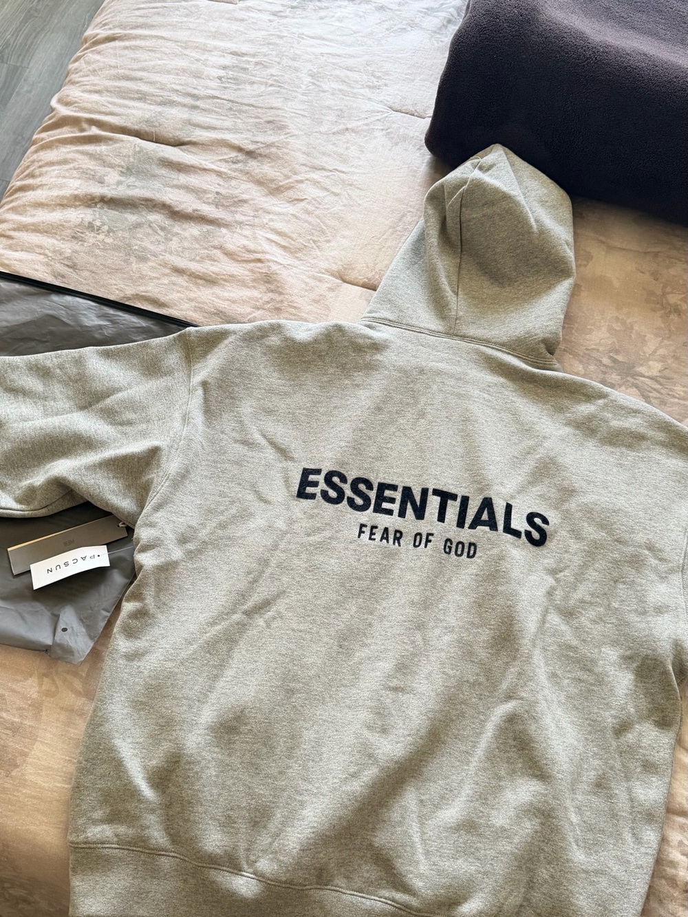 Essentials Fear of God Light Grey Logo Hoodie